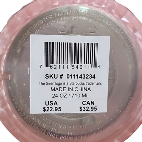 NEW Starbucks Summer Jeweled Pink Pearl Venti Cold Cup Tumbler - Picture 6 of 6